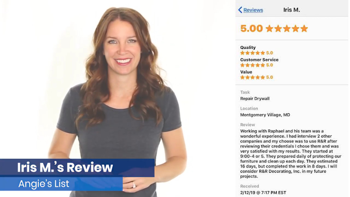 R&R Decorating – Iris M’s comentario de Angie’s List